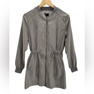 BE COOL Longline Cinched Waist Zip Front Utility Jacket Lightweight Casual M